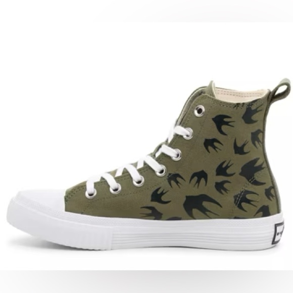 Men’s Size 7 (Euro Sz 40) MCQ By Alexander McQueen High-top Sneakers Olive/White